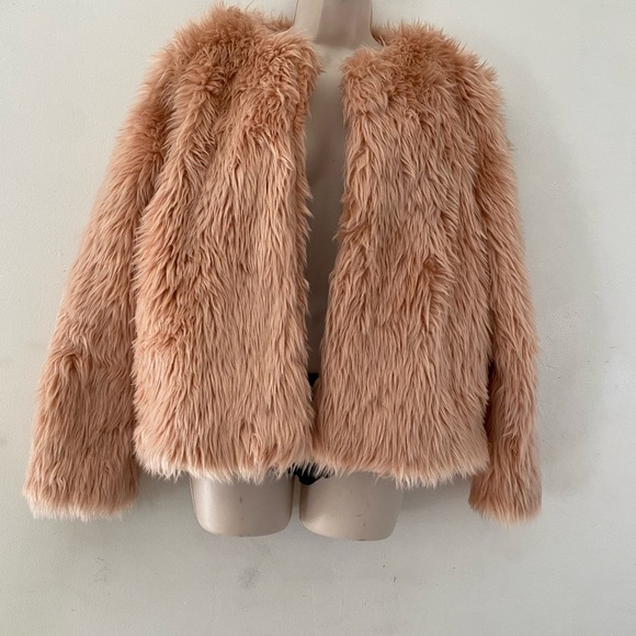 Women's pink faux fur winter Teddy Jacket size M - Picture 3 of 9